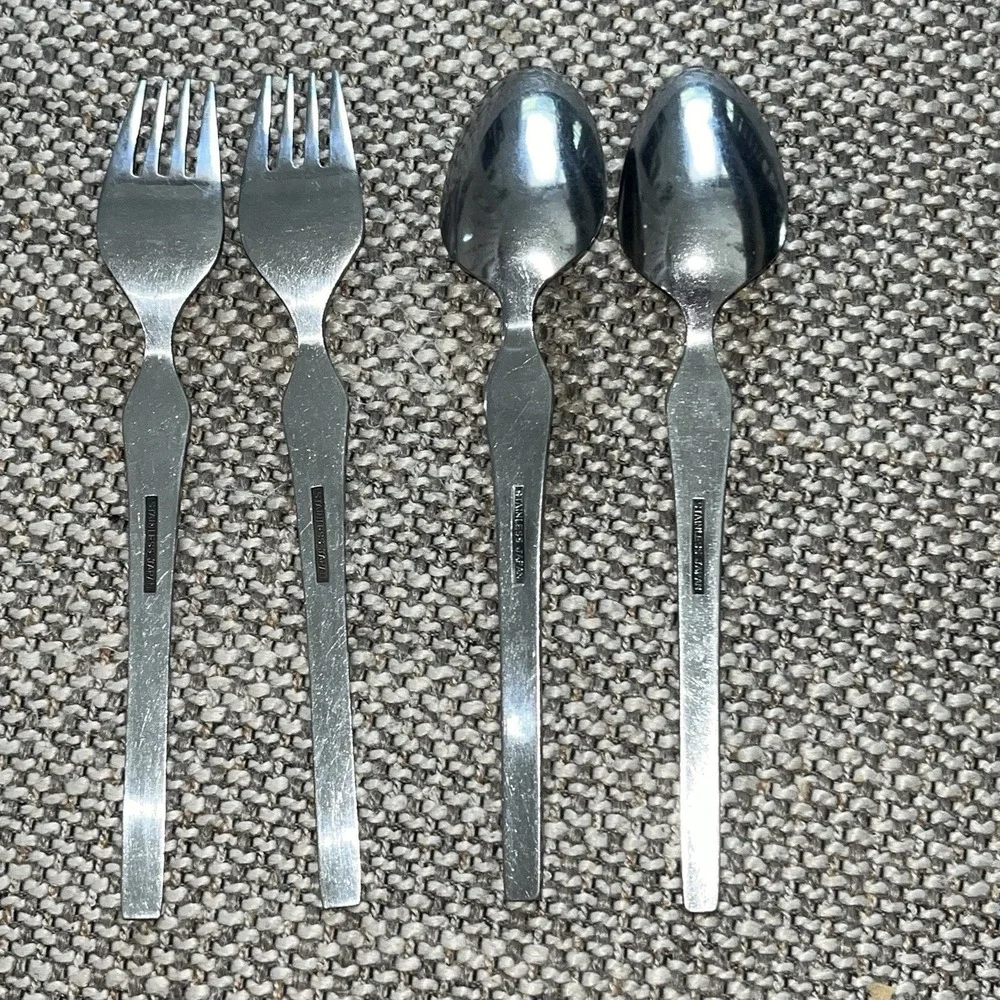 VTG Riviera CORDOVA Stainless Heart/scroll 2 Forks‎ & 2 Spoons Japan